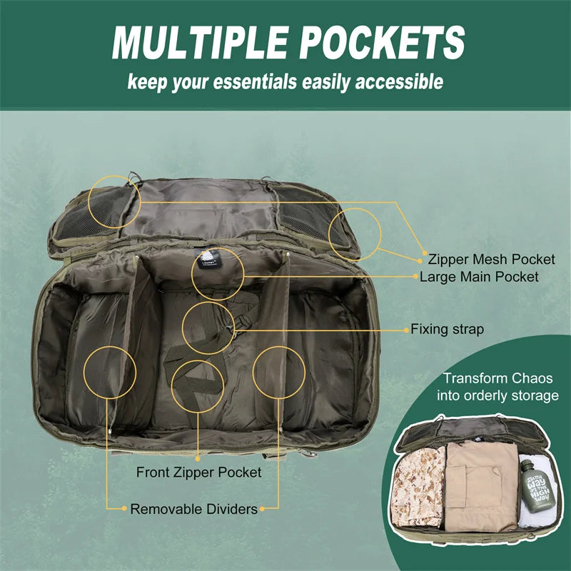 Tactical Backpack 30L 45L 80L Hiking Camping Travel Bag