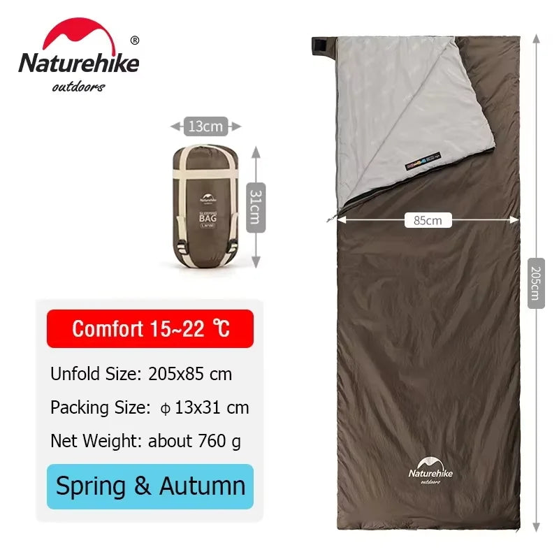 LW180 Ultralight Cotton Waterproof Summer Hiking Camping Sleeping Bag