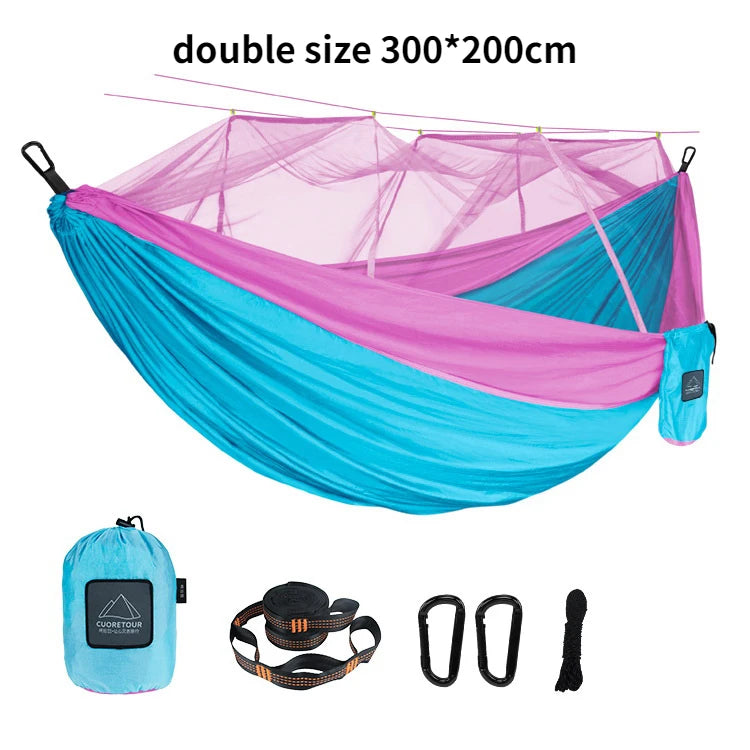Portable Nylon Hammock Mosquito Net Single Double Camping Travel